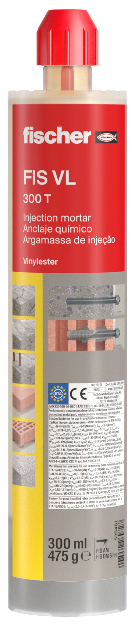 fischer injection mortar FIS VL 300 T in bucket